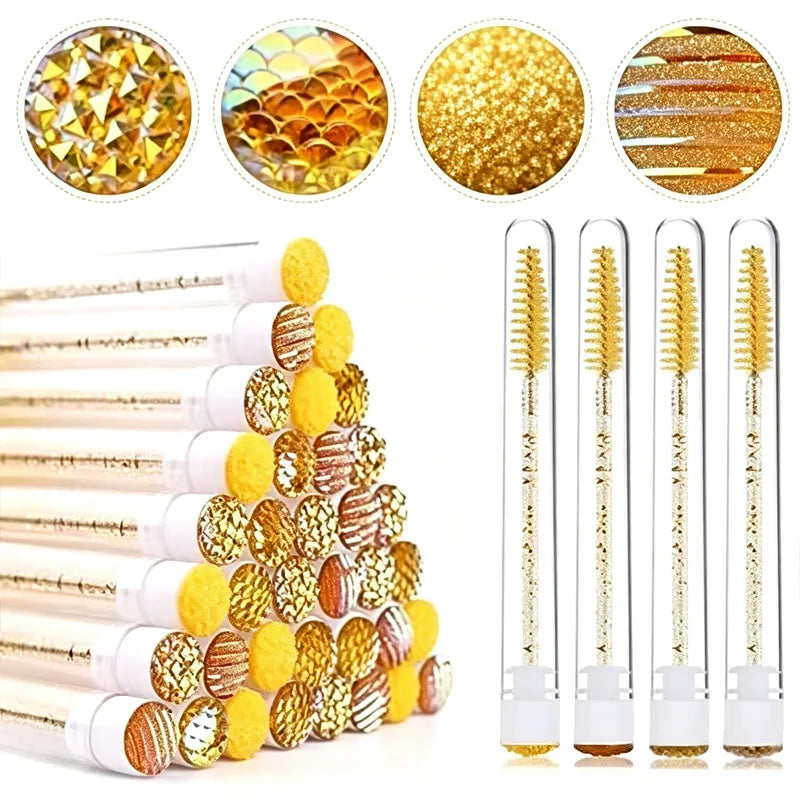 Disposable Eyelash Brush Tubes Pack - Dust-Proof Makeup Wands for Lash Care