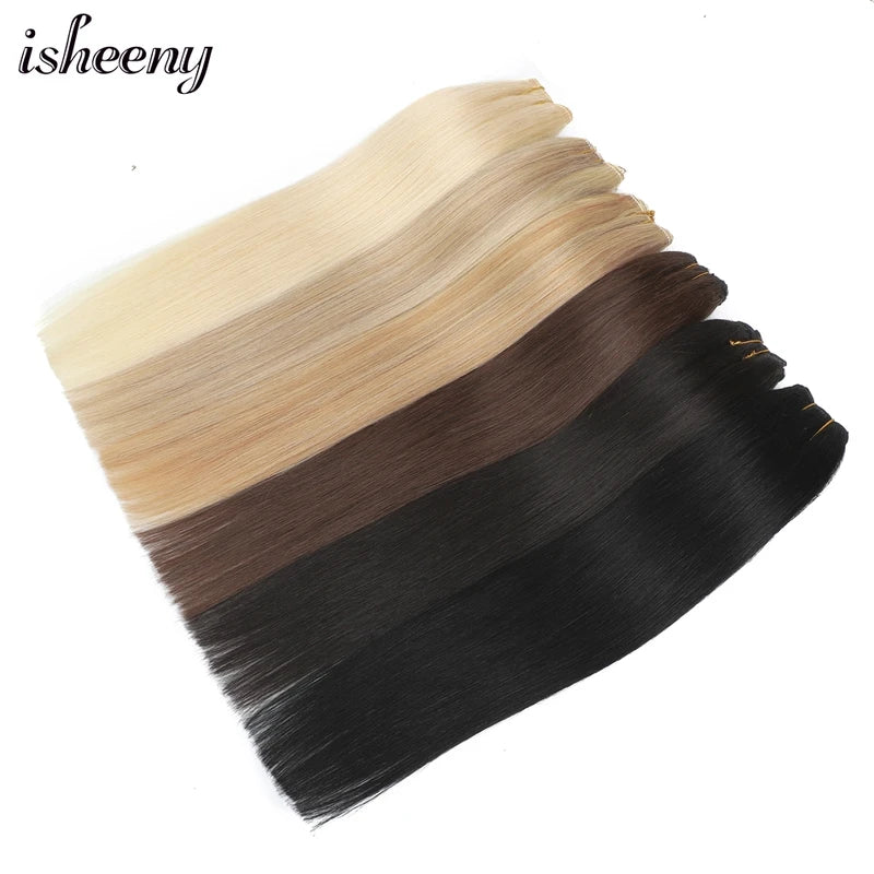 Straight Human Hair Weaves Brazilian Remy Hair Bundles Sew In Extensions Blonde 12-22 Inches