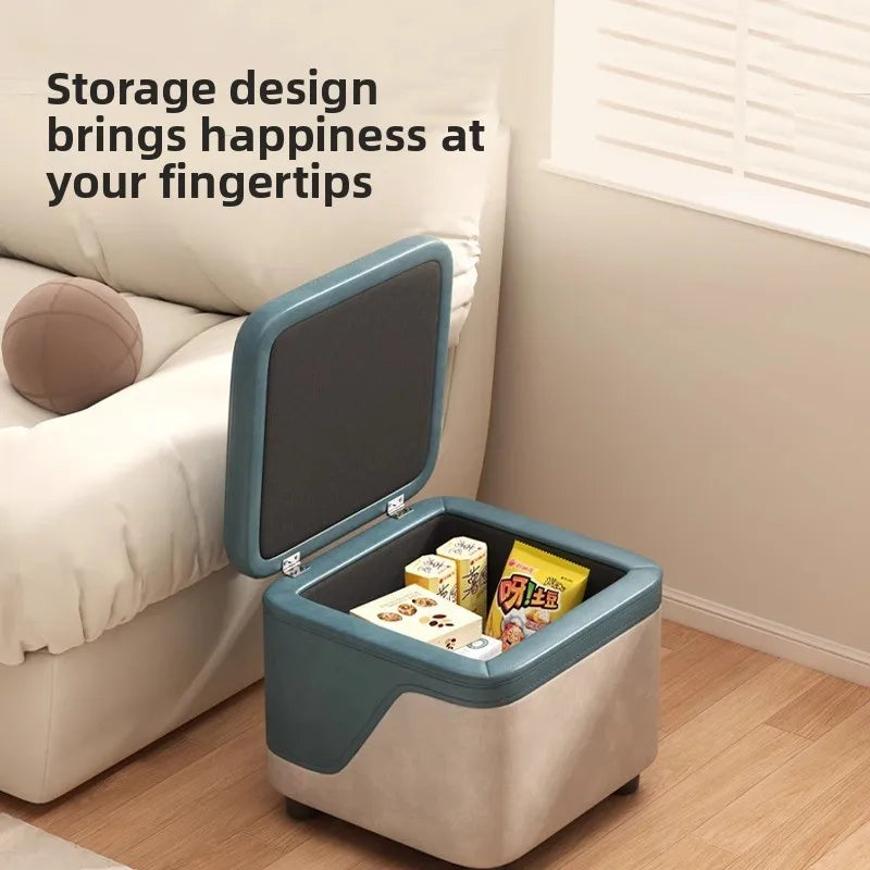 Small Household Shoe Storage Stool with Storage Function - Low, Compact, Multi-Color