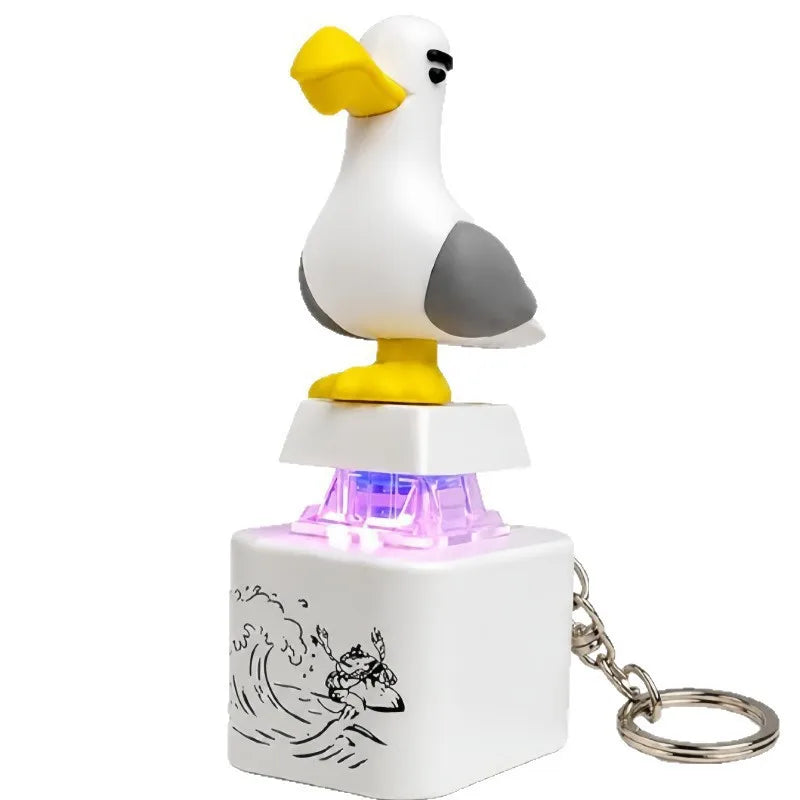 Rechargeable Bird Keychain with Sound & LED Light - Stress Relief Toy