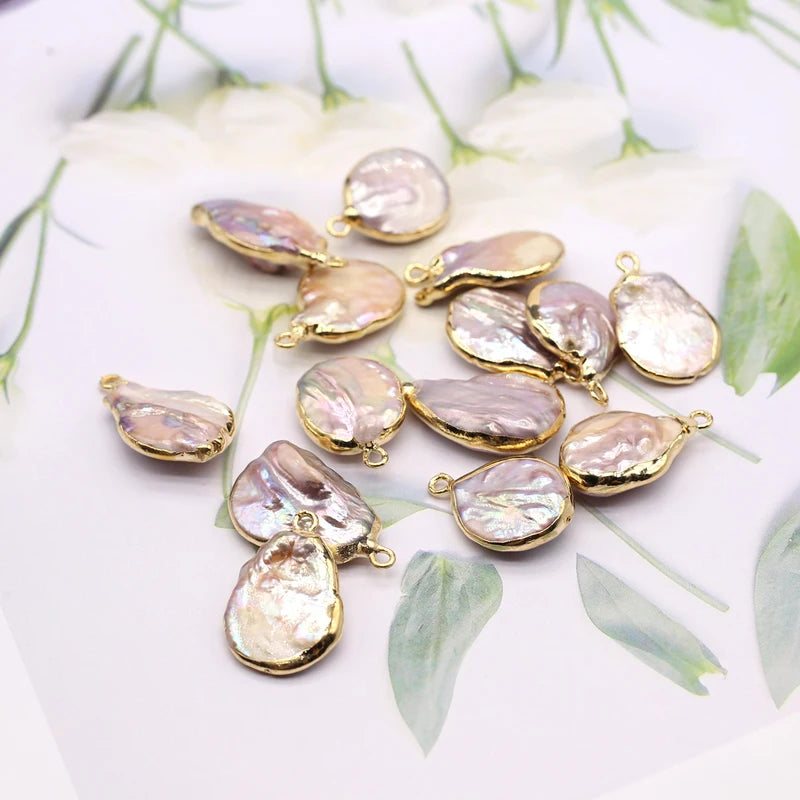 Purple Freshwater Pearl Pendant Drop Shape Jewelry Charm 14x21mm for DIY Necklace Earrings