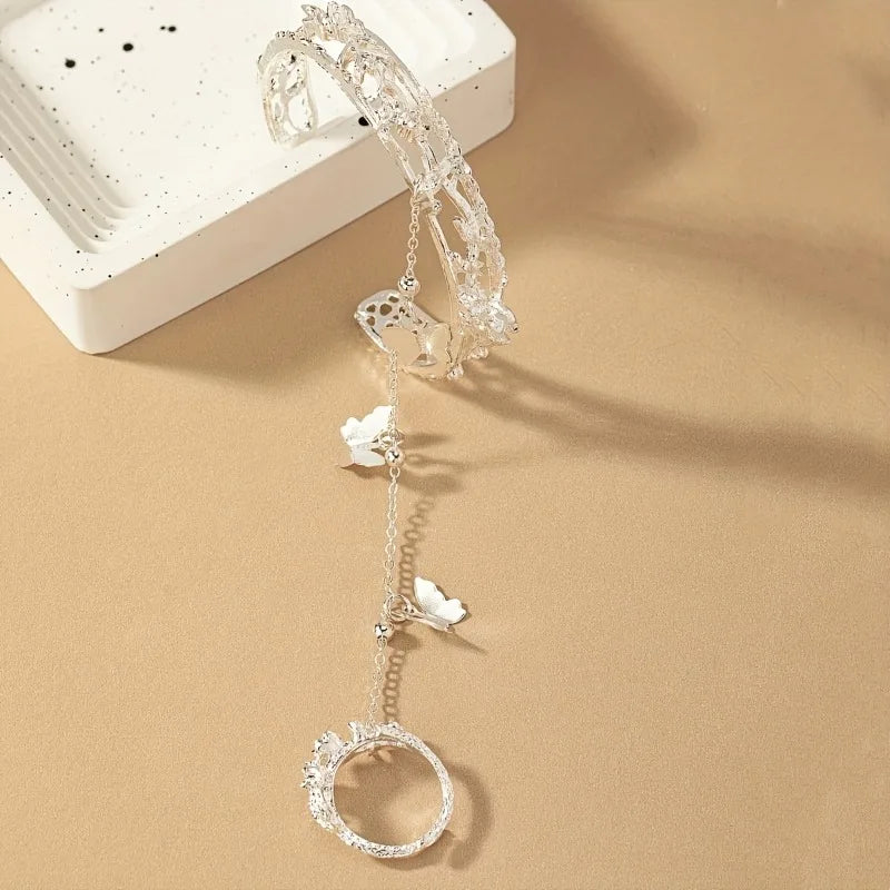 Retro Butterfly Jewelry Set - Multi-Functional Ring and Bracelet for Women, Cute Daily Gift