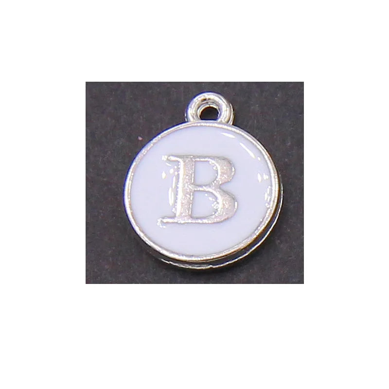 10PCS Initial Letter Enamel Charms for Jewelry Making Handmade DIY Bracelets & Earrings