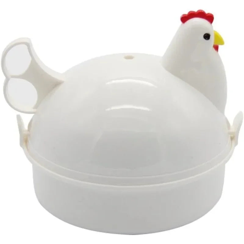 Microwave Chicken Shaped Egg Cooker for 4 Eggs - Aluminum Alloy Steamer Kitchen Gadget
