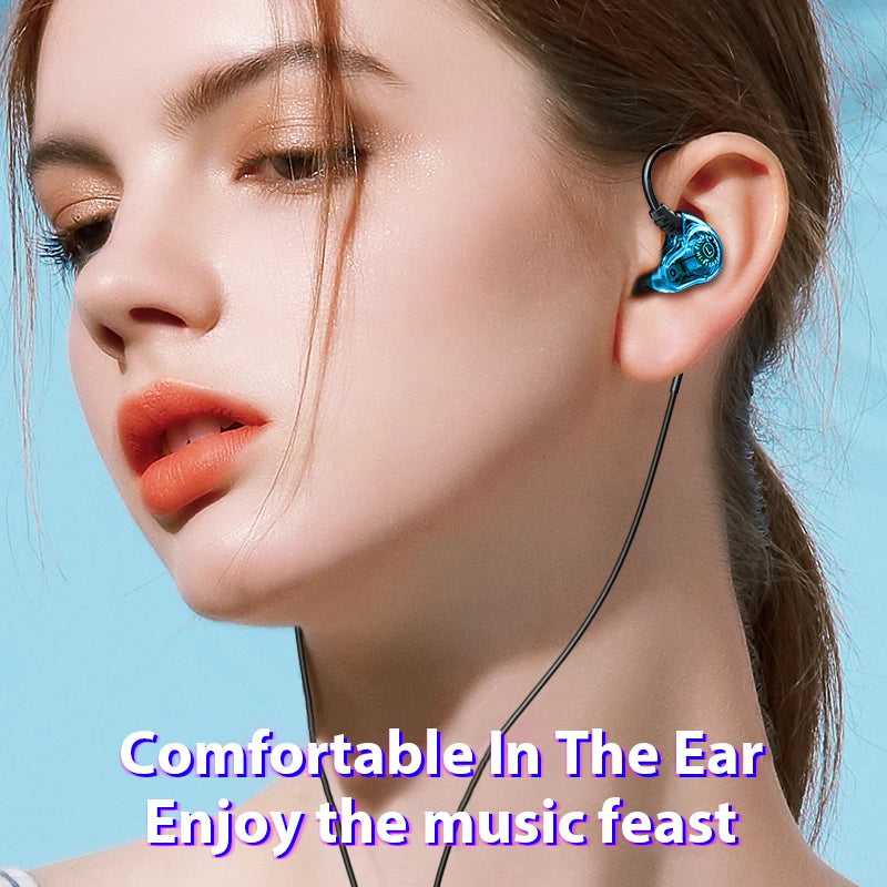 Quad Core 9D Surround Sound Earphones with Noise Reduction In-Ear Headphones for Gaming and Samsung