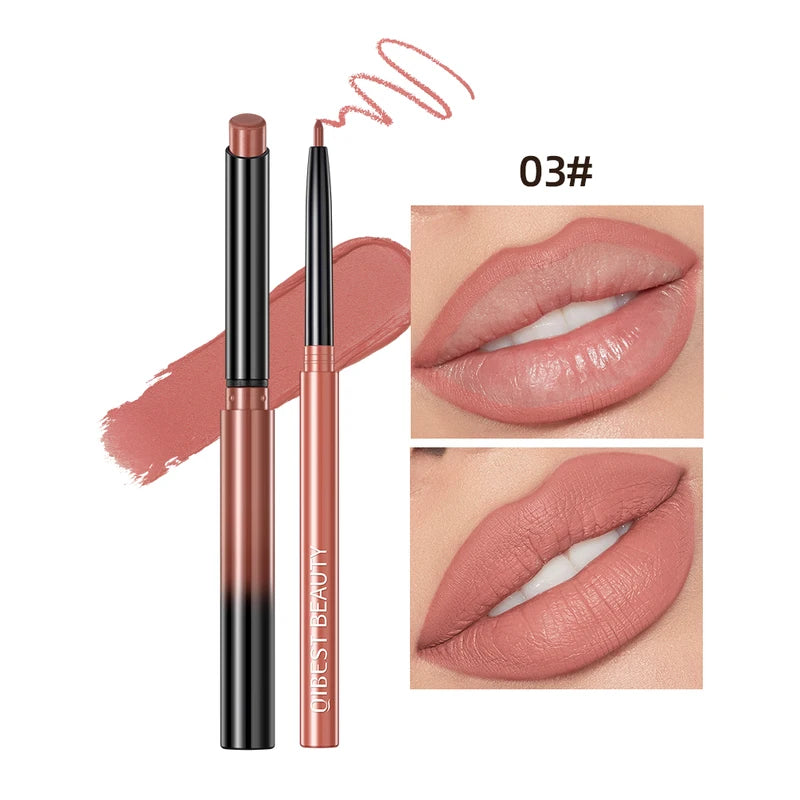 Waterproof Long Lasting Lipstick and Lip Liner Set - Matte, Nude & Red Shades