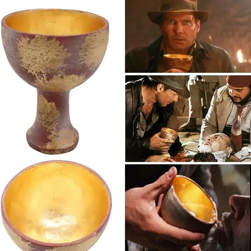 Holy Grail Cup Prop - Vintage Resin Trophy for Halloween Cosplay & Collecting
