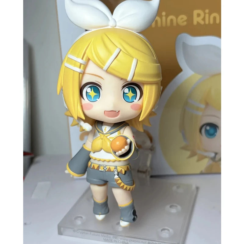 Vocaloid Kagamine Rin Nendoroid Action Figure with Swapable Face Plates Collectible Toy