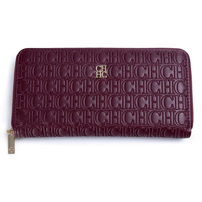 Luxury Women's Wallet with Embossed Initials Compact Leather Purse