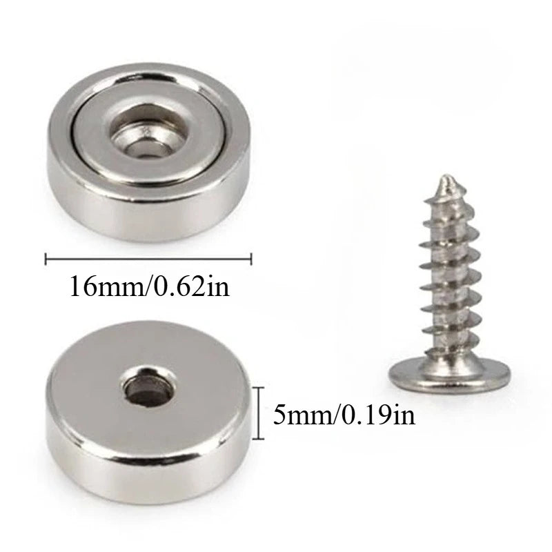 Circular Magnets with Countersunk Hole - Refrigerator, Whiteboard, Storage Use