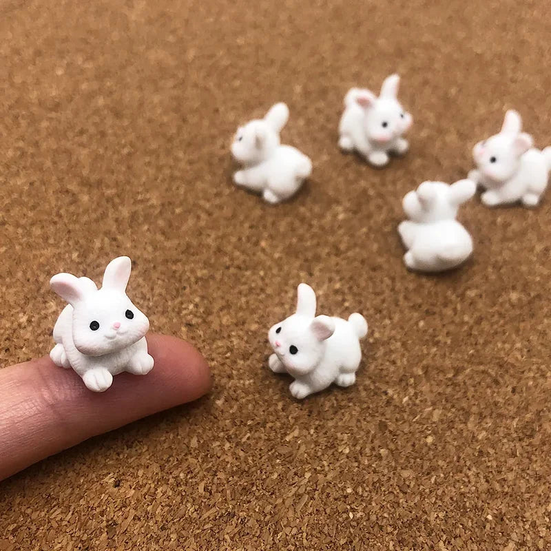 Mini Resin Rabbit Figurines Set - Cute Fairy Garden Ornaments for DIY Landscapes
