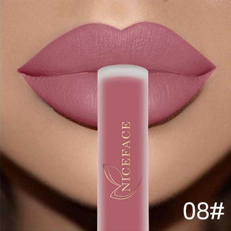 Long Lasting Waterproof Matte Lip Gloss - Nude, Velvet Finish, 34 Colors