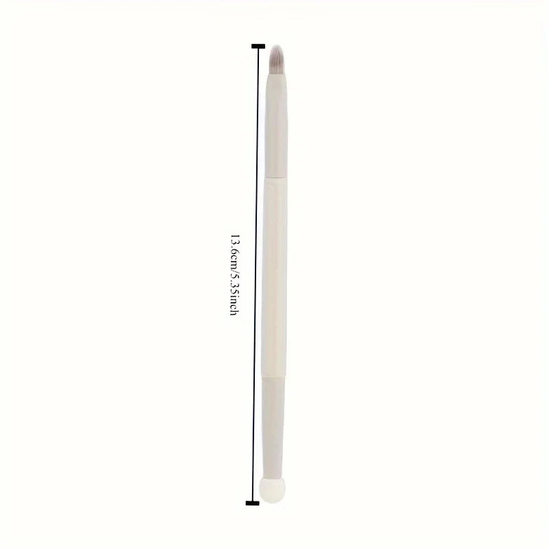 Double-Headed Concealer & Makeup Brush with Synthetic Bristles & Sponge Tip