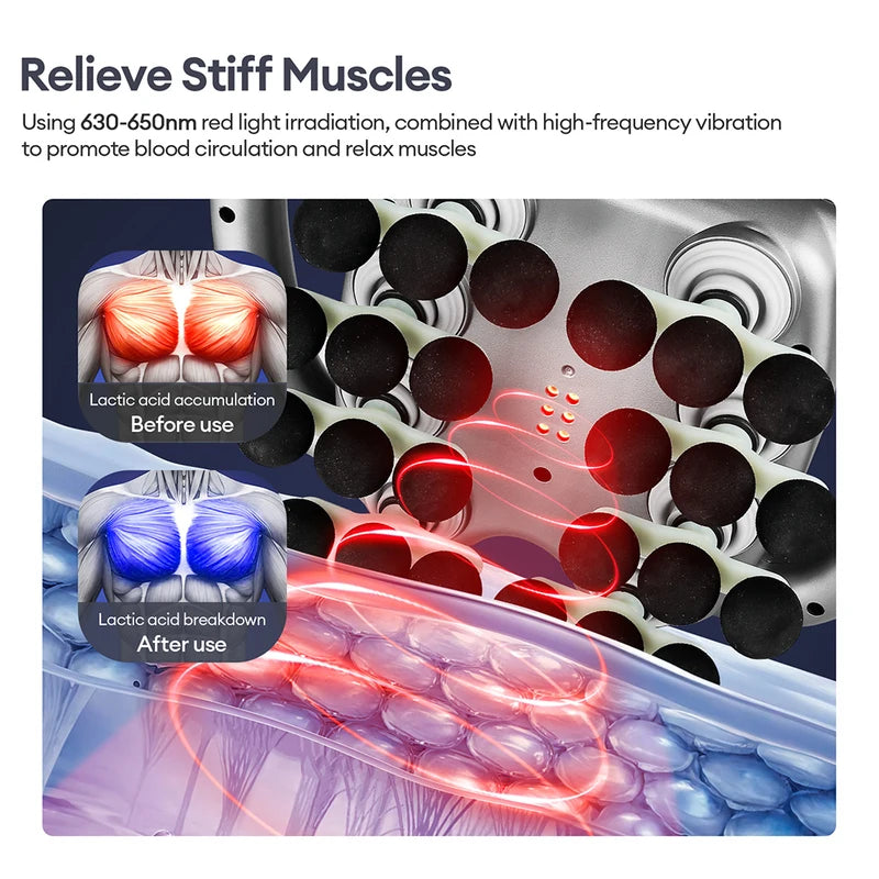 24-Head Fascia Gun with 9 Modes High Frequency Vibration Body Massager