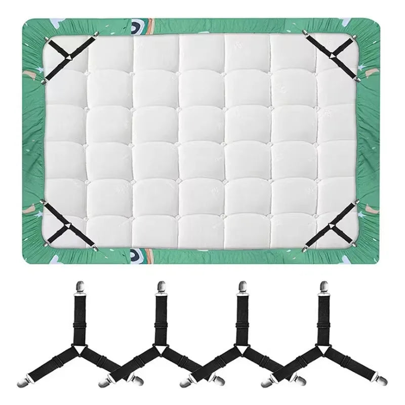 Universal Bed Sheet Fastener Straps Kit - Adjustable Non-Slip Clip Holders