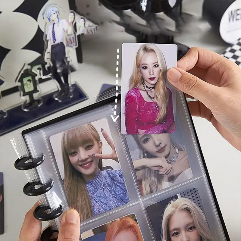 Kpop Photo Album Multi-Pockets Loose-Leaf Binder for Photocard Collection - 3 Inch Capacity