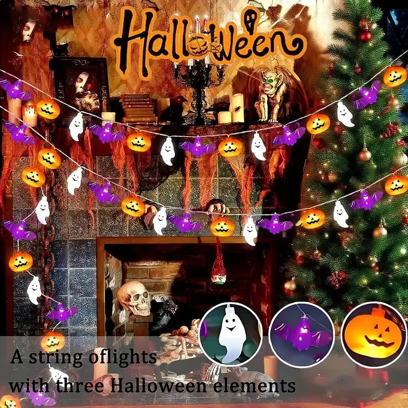 Halloween String Lights 10/20/40 LEDs Battery Operated Indoor Outdoor Decor