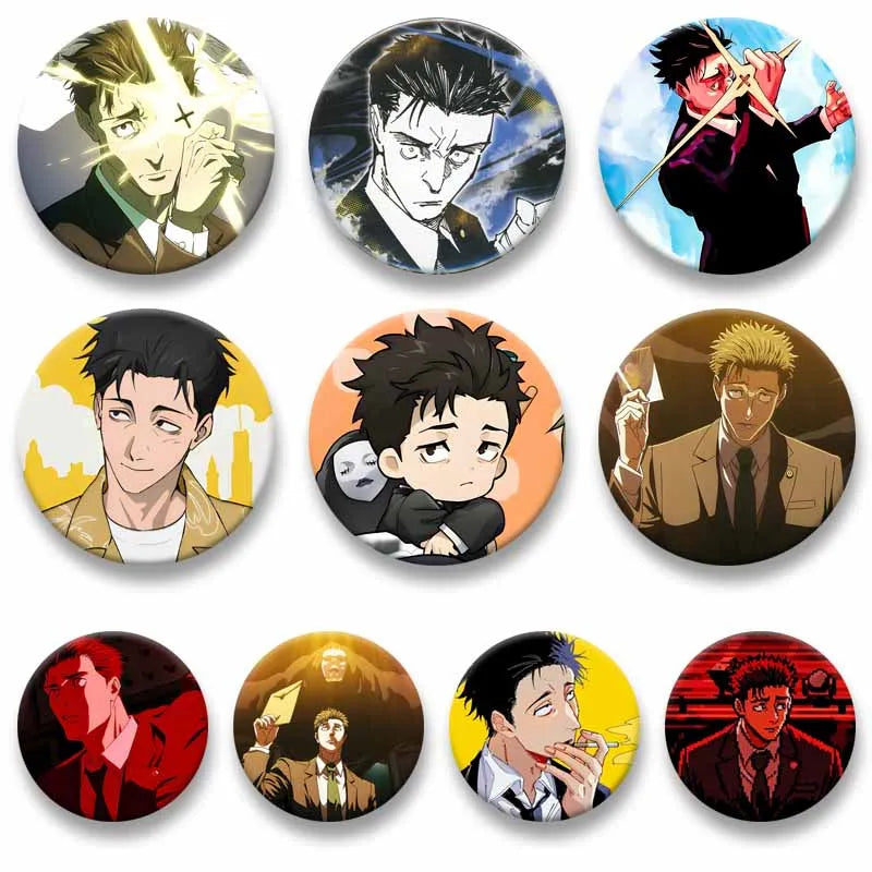 Anime Character Badge Pin Cartoon Role Playing Round Brooch for Bag Clothes Accessories