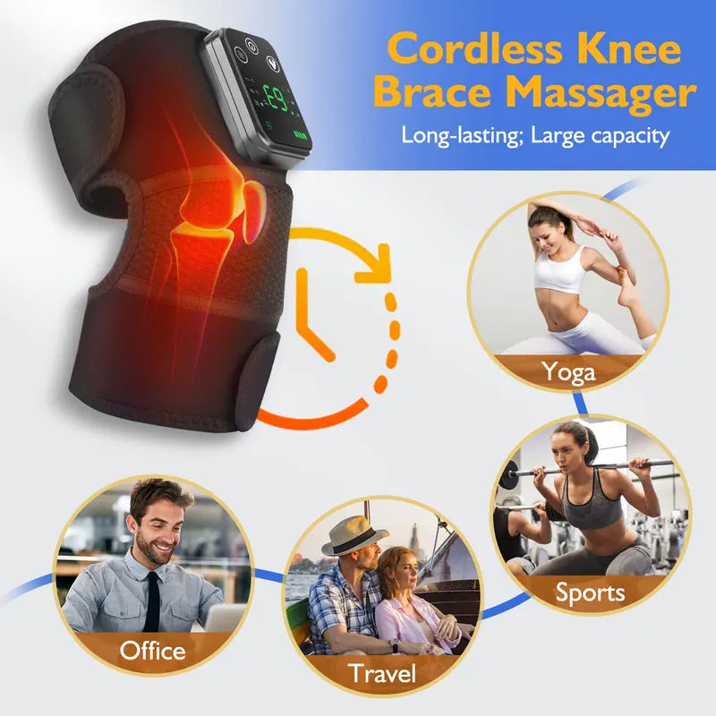 Rechargeable Electric Heating Knee Massager with Vibration & Adjustable Heat