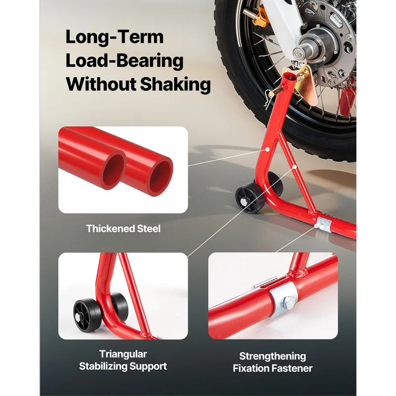 Motorcycle Stand Lift Combo Set - Support Up to 850lbs for Front & Rear Wheels
