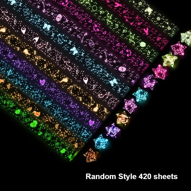 Glow in The Dark Origami Paper Strips for DIY Lucky Stars - Multi Colors