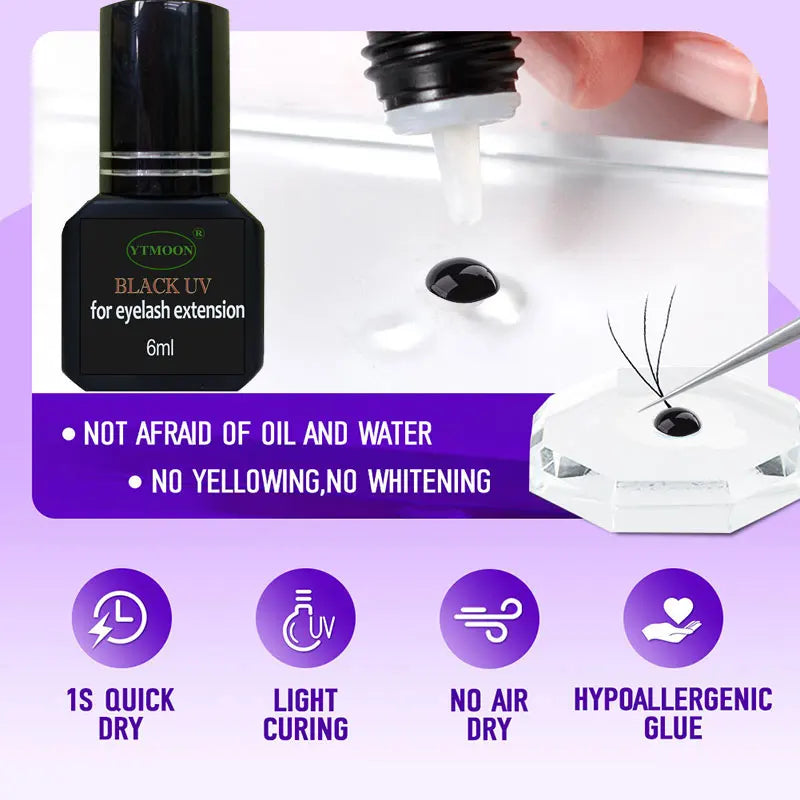 UV Eyelash Glue Gel 6ml Fast-Drying Lash Extension Adhesive with UV Curing