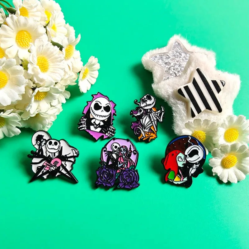 Halloween Badge Set 5pcs Cute Bizarre Horror Anime Brooches Pin Accessories Gift