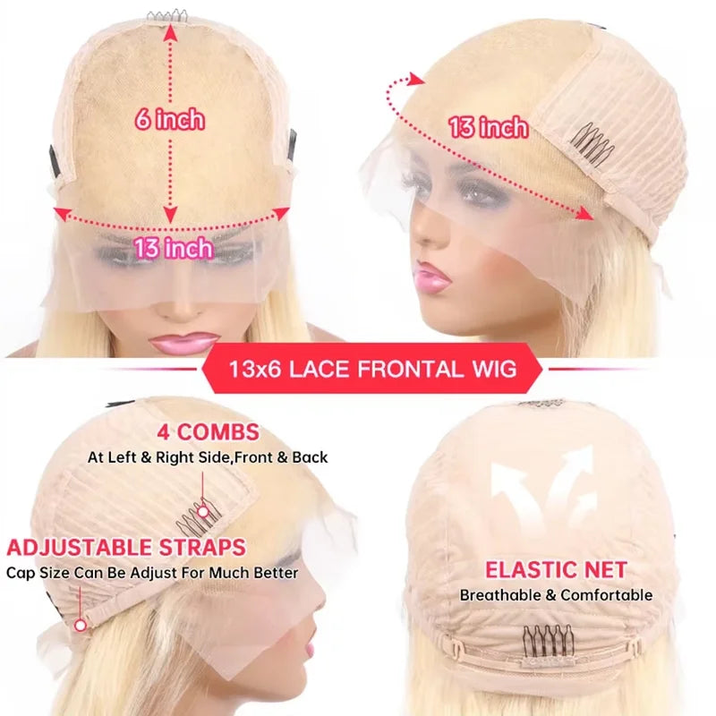 Brazilian Human Hair Wig with HD Transparent Lace Front 28-42in, Pre-Plucked, Body Wave, 200% Density, Multiple Colors & Lengths