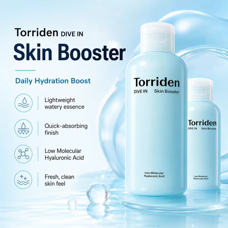 Hydrating Facial Toner with Low Molecular Hyaluronic Acid - 200ml, Deep Moisture Essence, Fast Absorbing Skin Booster