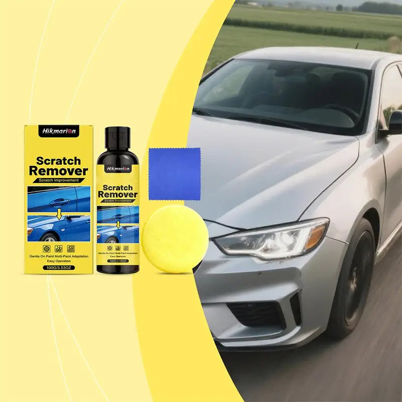 Car Scratch Remover Kit with Polishing Compound & Sponge - Auto Paint Repair