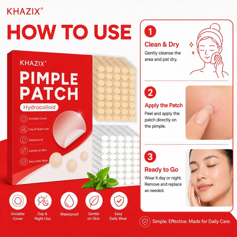 80pcs Skin-Colored Hydrocolloid Acne Patches with Tea Tree Oil - Gentle Facial Cover