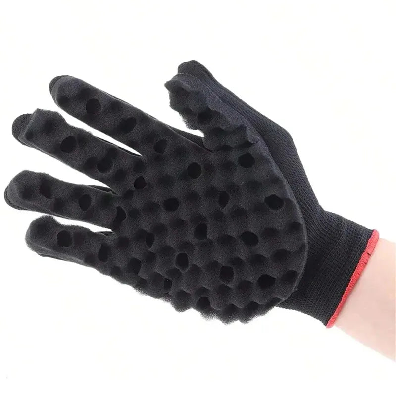 Professional Hair Styling Sponge Gloves for Curly Hair - Hairbrush Tool
