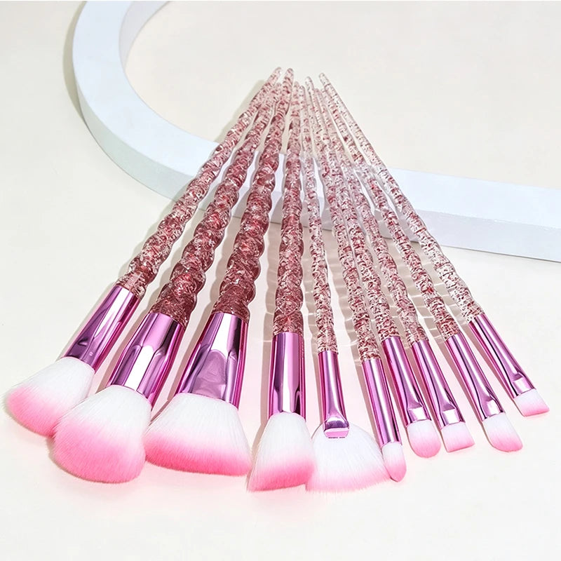 10-Piece Makeup Brush Set for Face & Eye Cosmetics - Durable & Versatile