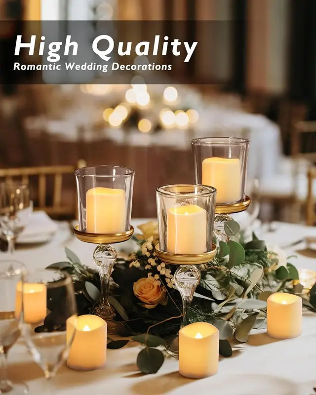 24Pcs Flameless LED Candle Lights for Weddings Christmas Halloween - Warm White