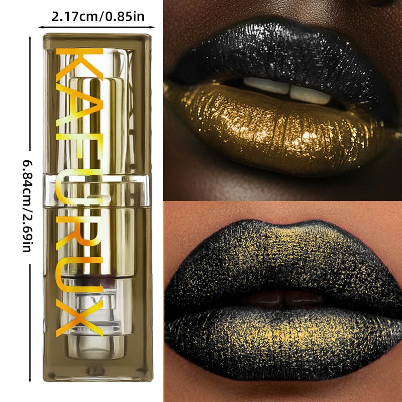 Metallic Finish Two-Tone Lipstick - Long-Lasting Hydrating Lip Tint for Women