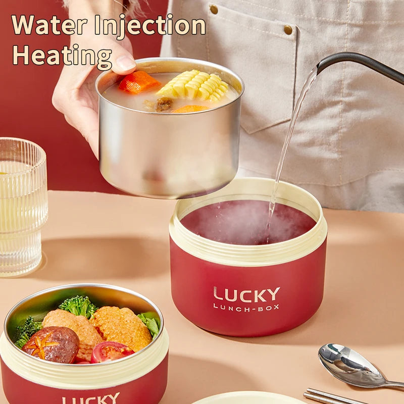 Insulated Stainless Steel Lunch Box with Cutlery & Thermal Bag - Leak-proof Food Container