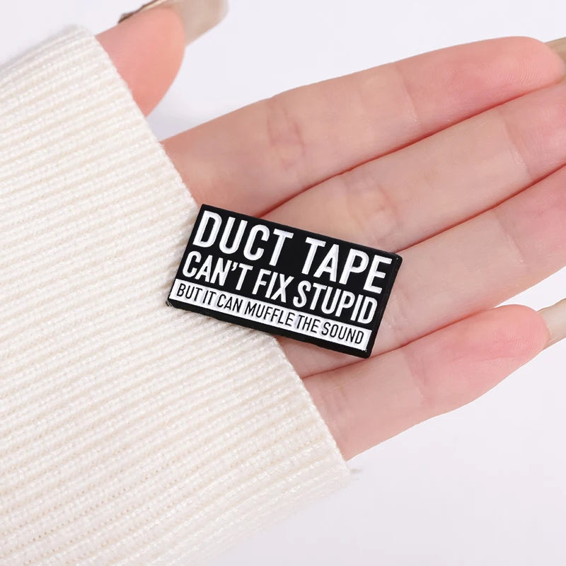 Funny Sarcastic Enamel Brooch Pin - Muzzle the Sound Gift Jewelry