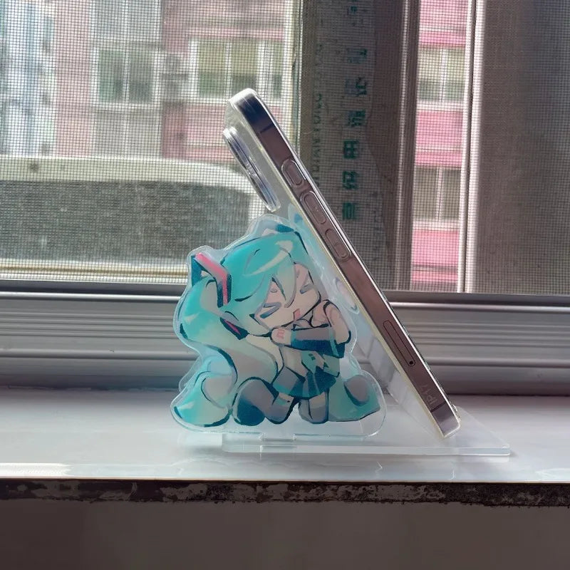 Cute Hatsune Miku Acrylic Phone Stand Desktop Ornament Cartoon Figure Gift