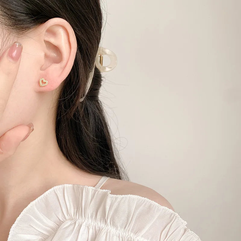 Heart Stud Earrings for Women Hypoallergenic Jewelry Gift, Multiple Colors