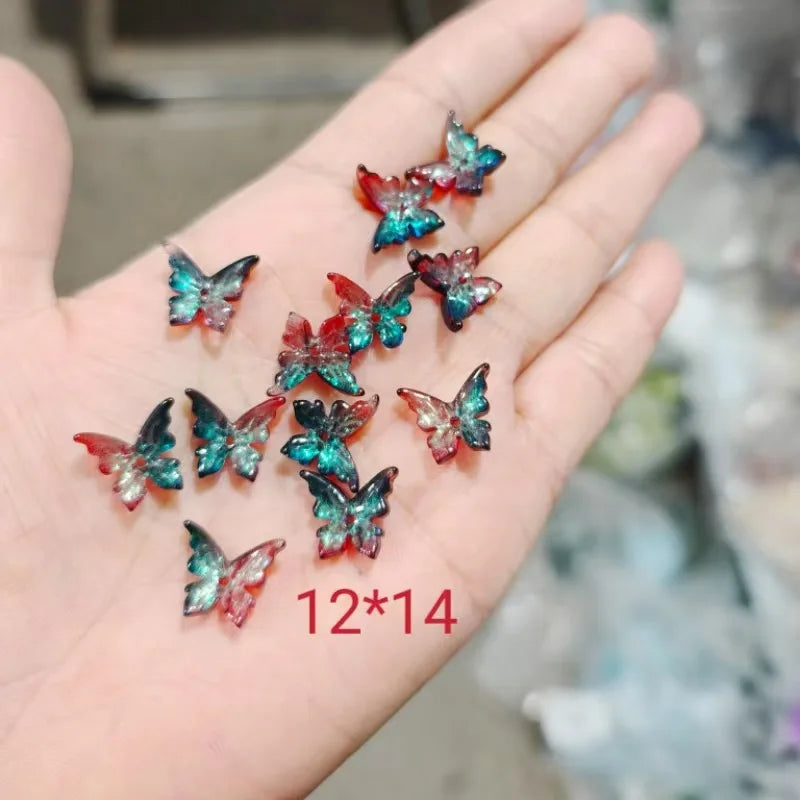 20pcs Butterfly Beads 12x14mm Czech Glass Loose Beads for Jewelry Making