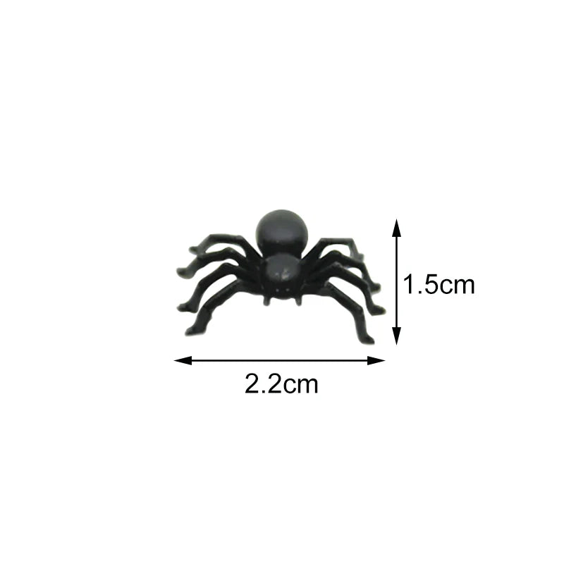50PCS Halloween Spider Decorations Small Luminous Plastic Spiders Haunted House Decor