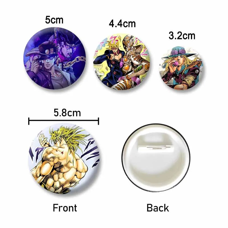Lapel Pins Cartoon Characters Jotaro Kujo & Joseph Joestar Button Badges Jewelry Accessories