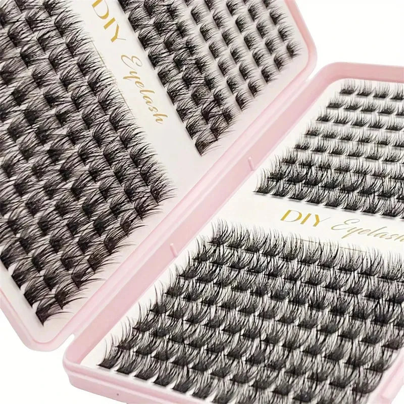 False Eyelash Extension Kit - Individual Eyelash Set with Multiple Lengths, Odorless, Easy to Apply for Home Makeup