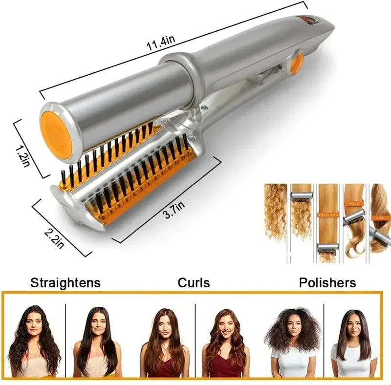 2-in-1 Professional Rotating Hair Curler & Straightener Styler