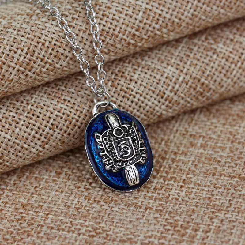 The Vampire Diaries Necklace Elena Gilbert Movie Charm for Women - Blue Stone Choker