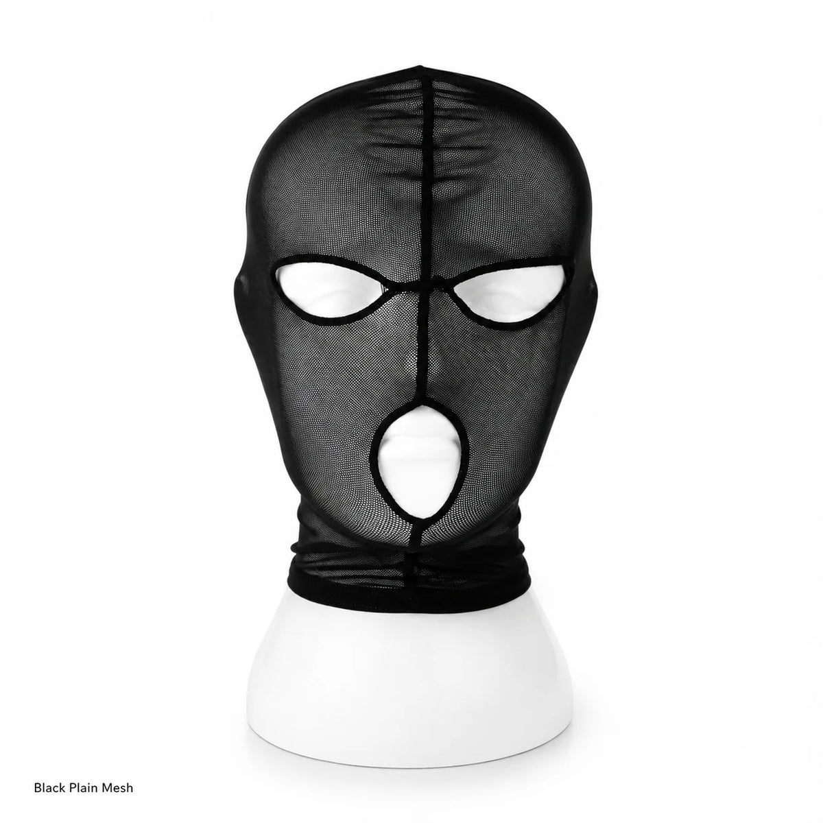 Gothic Lace Full Face Mask for Halloween Cosplay - Stretch Mesh Hood with Eye & Mouth Openings