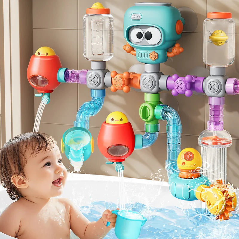 Baby Bath Toys with Strong Suction Cups Water Play Set for Toddlers and Kids