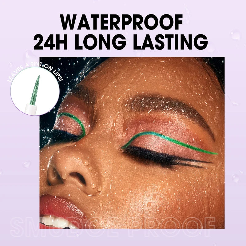 8-Color Waterproof Liquid Eyeliner Set - Long-Lasting Glitter Eye Makeup