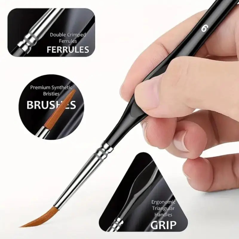 Miniature Paint Brushes Set for Acrylic Watercolor Fine Detail Art - Small Micro Brushes