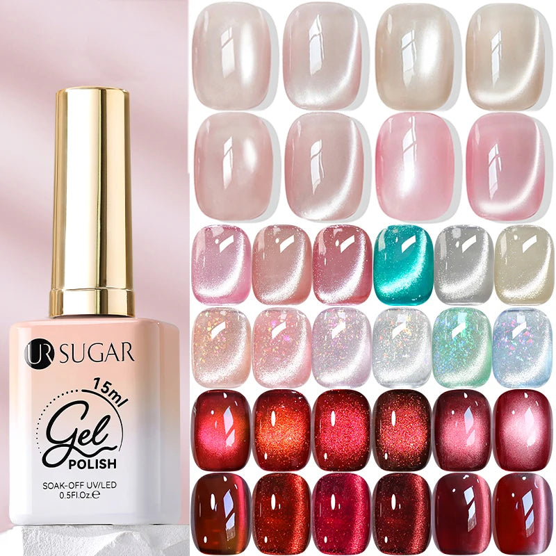 Magnetic Gel Nail Polish with Glitter Effect - Semi-Permanent UV LED Varnish